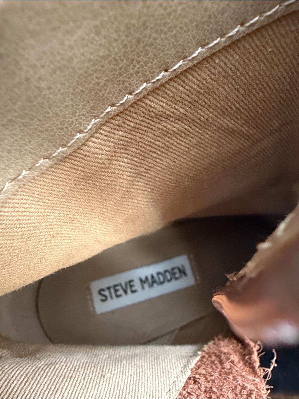 Steve Madden OSSIE Women's Brown Leather Ankle Boots - Picture 2 of 5